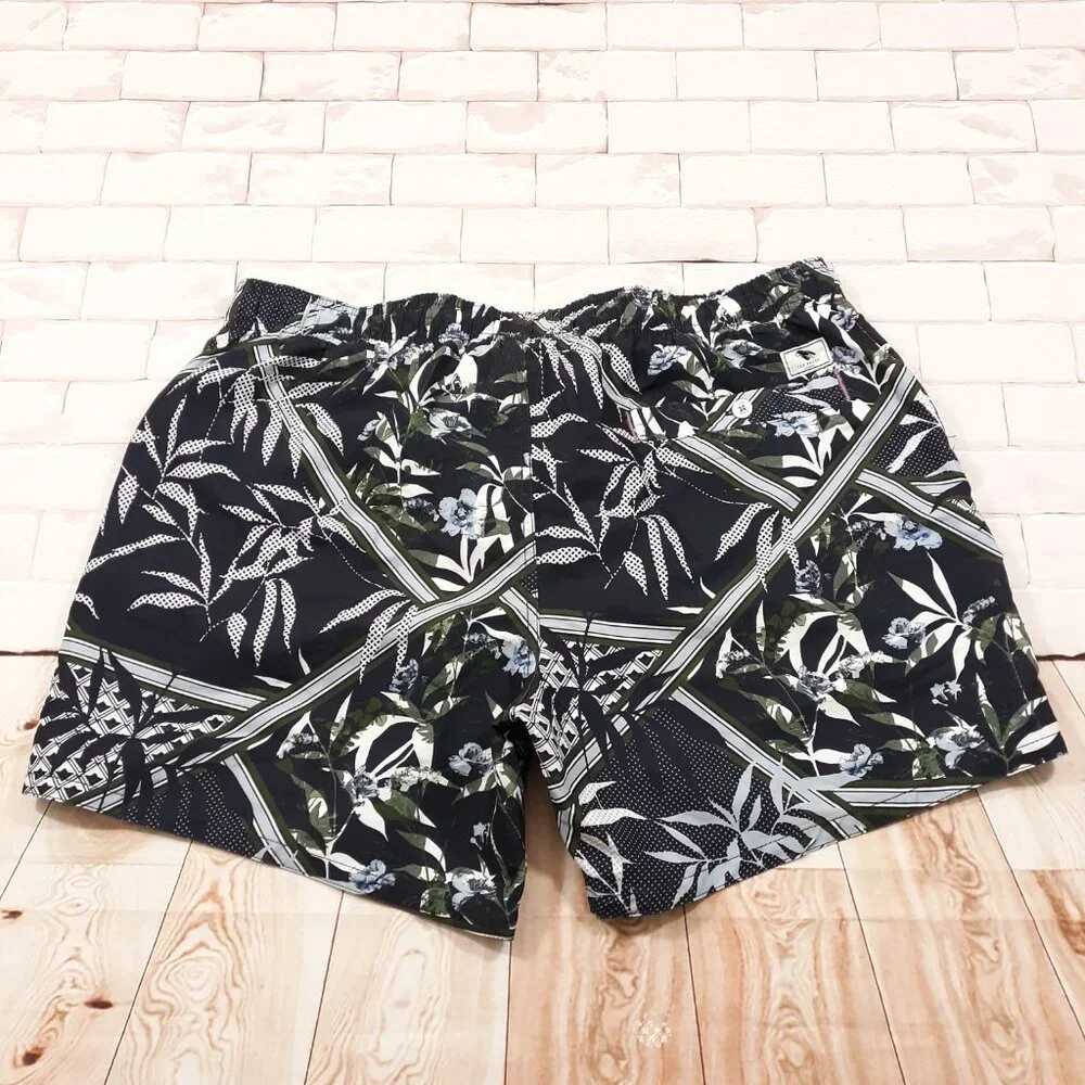 Ted Baker Swim Trunks Mens Size 7 Beach Surf Elastic Waist Lined Lobster‎ Navy